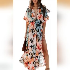 Floral Maxi Dress with Slit